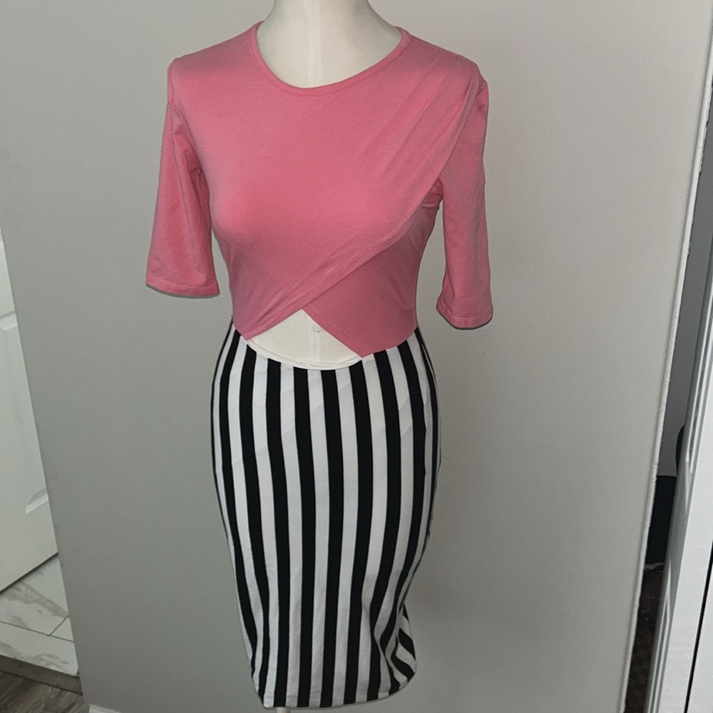 Pink Mustard Seed Cutout Dress